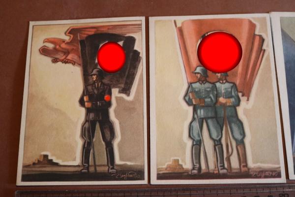 vier alte Postkarten - vers. Motive - Tag der deutschen Polizei 1941